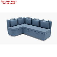 Угловой кухонный диван "Париж 1", механизм дельфин, угол левый, велюр, гелекси лайт 022