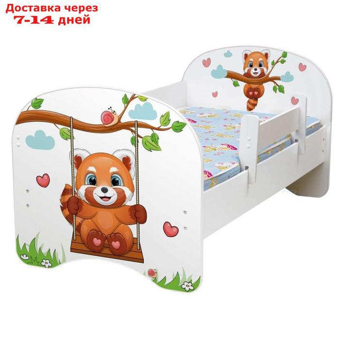 Кровать детская с фотопечатью "Рыжая пандочка", 700×1400 мм, без ящика, цвет белый - фото 1 - id-p227054189