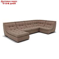 П-образный диван "Монако 4", механизм венеция, угол правый, велюр, цвет гелекси лайт 023