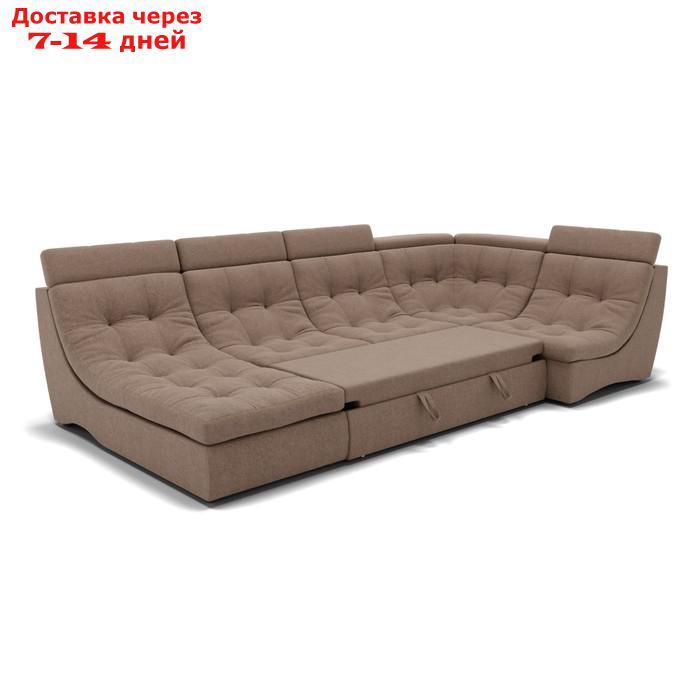 П-образный диван "Монако 4", механизм венеция, угол правый, велюр, цвет гелекси лайт 023 - фото 2 - id-p227065900