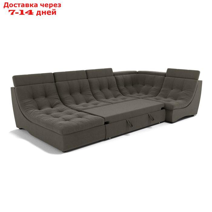 П-образный диван "Монако 4", механизм венеция, угол правый, велюр, цвет гелекси лайт 005 - фото 2 - id-p227065901