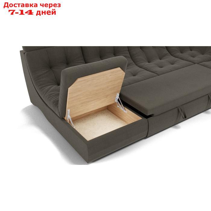 П-образный диван "Монако 4", механизм венеция, угол правый, велюр, цвет гелекси лайт 005 - фото 4 - id-p227065901