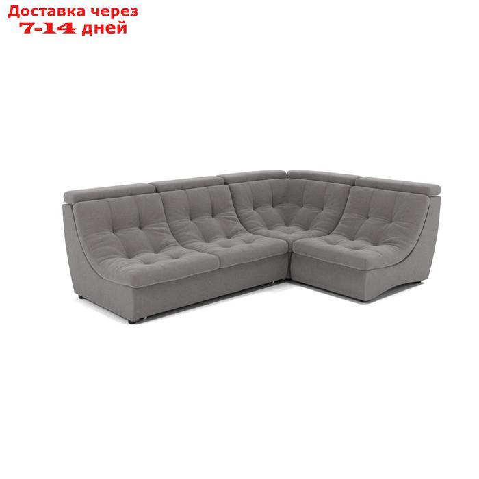 Угловой диван "Монако 3", механизм венеция, угол правый, велюр, цвет гелекси лайт 021 - фото 1 - id-p227065902