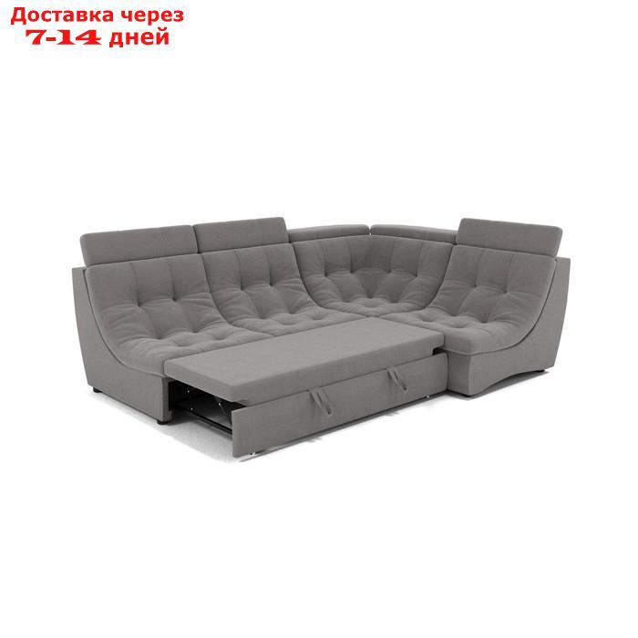 Угловой диван "Монако 3", механизм венеция, угол правый, велюр, цвет гелекси лайт 021 - фото 2 - id-p227065902