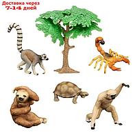 Набор фигурок: скорпион, обезьяна, лемур, черепаха, ленивец (набор из 6 предметов