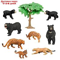 Набор фигурок: семья гималайских медведей и семья ягуаров, 9 предметов