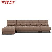 Угловой модульный диван "Фиеста 3", механизм книжка, велюр, цвет гелекси лайт 023