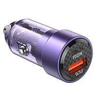 Автомобильное зарядное устройство USB BOROFONE BZ20, 1 USB QC3.0 + 1 USB Type-C PD38W, пурпурный 556859
