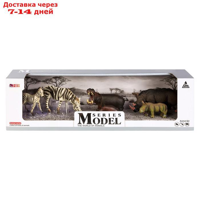 Набор фигурок "Мир диких животных": 2 зебры, 2 бегемота, 2 носорога, 6 фигурок - фото 8 - id-p227042483