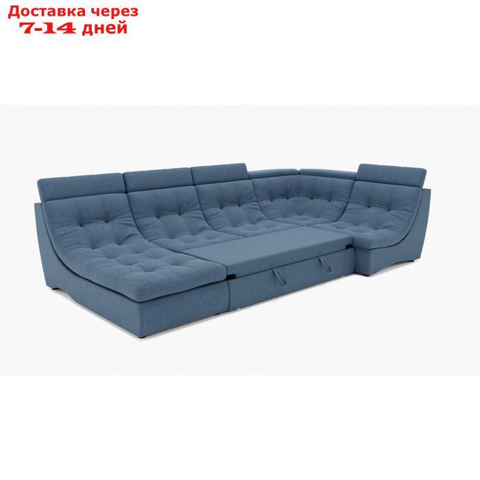 П-образный диван "Монако 4", механизм венеция, угол правый, велюр, цвет гелекси лайт 022 - фото 2 - id-p227065975
