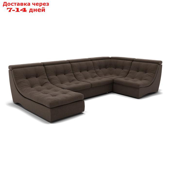 П-образный диван "Монако 4", механизм венеция, угол правый, велюр, цвет гелекси лайт 004 - фото 1 - id-p227065976