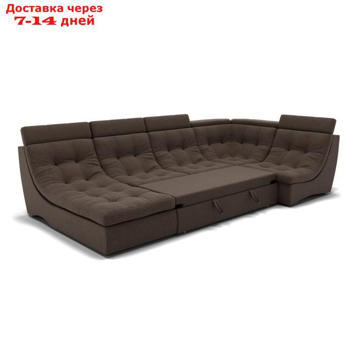 П-образный диван "Монако 4", механизм венеция, угол правый, велюр, цвет гелекси лайт 004 - фото 2 - id-p227065976