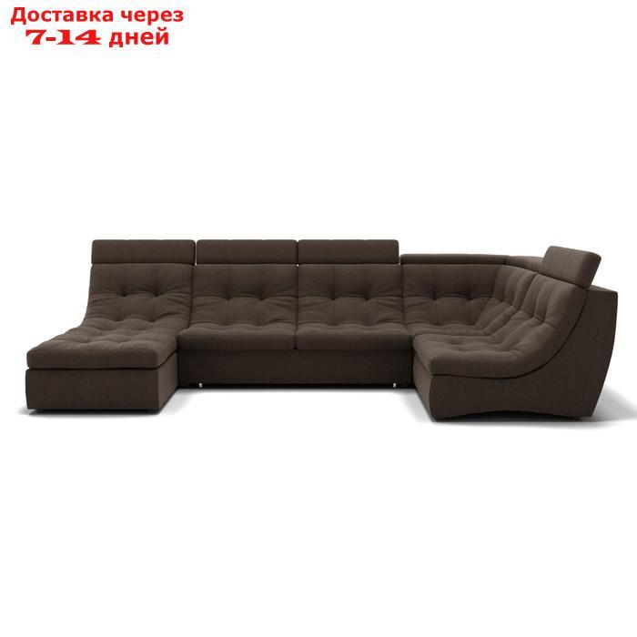 П-образный диван "Монако 4", механизм венеция, угол правый, велюр, цвет гелекси лайт 004 - фото 5 - id-p227065976