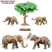 Набор фигурок "Мир диких животных": семья слонов, 6 предметов
