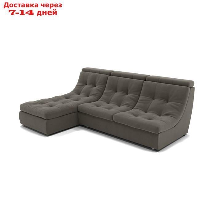 Угловой диван "Монако 2", механизм венеция, угол левый, велюр, цвет гелекси лайт 005 - фото 1 - id-p227065979