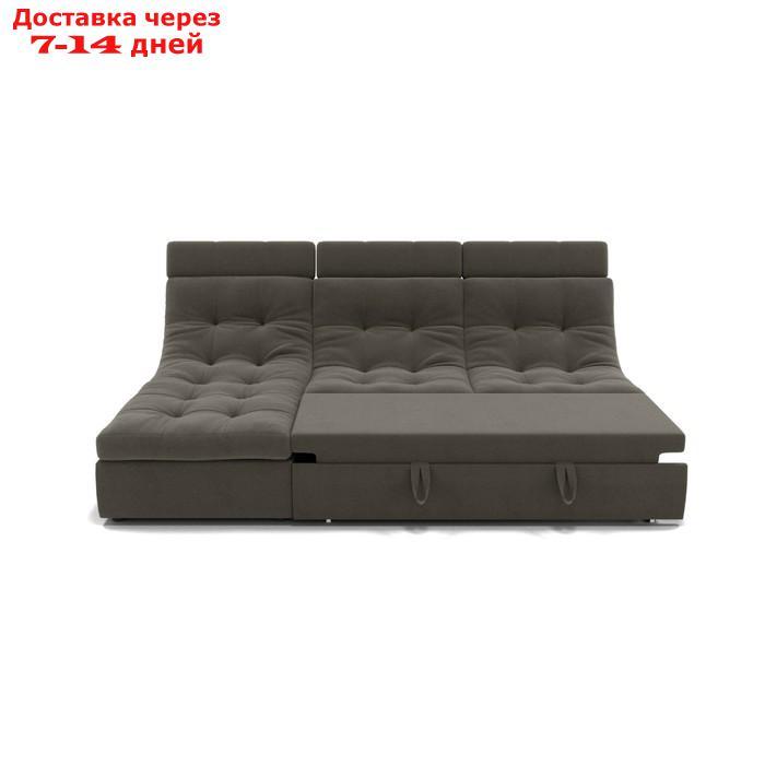 Угловой диван "Монако 2", механизм венеция, угол левый, велюр, цвет гелекси лайт 005 - фото 5 - id-p227065979