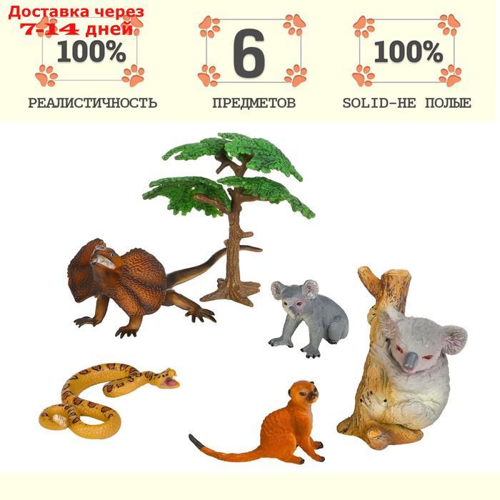Набор фигурок "Мир диких животных": 2 коалы, сурикат, ящерица, змея, 6 предметов - фото 3 - id-p227042497
