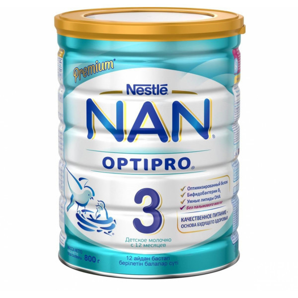 Смесь Nestle NAN 3 OPTIPRO молочная 800г - фото 2 - id-p227281839