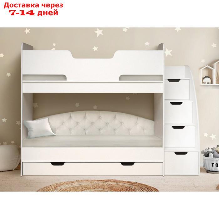 Кровать детская двухъярусная "Юниор 13", 800 × 1900 мм, цвет белый - фото 1 - id-p227055252