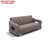 Прямой диван "Бруно 2", с подлокотниками, механизм книжка, НПБ, велюр, гелекси лайт 005