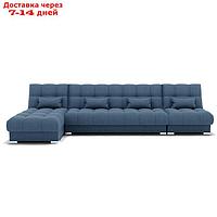 Угловой модульный диван "Фиеста 3", механизм книжка, велюр, цвет гелекси лайт 022
