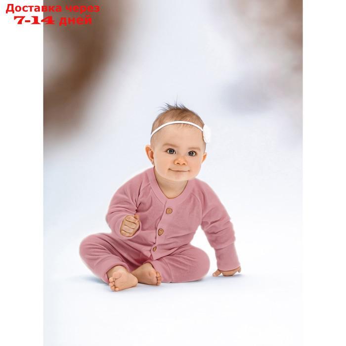Комбинезон на пуговицах детский Fashion, рост 68 см, цвет розовый - фото 4 - id-p227024433