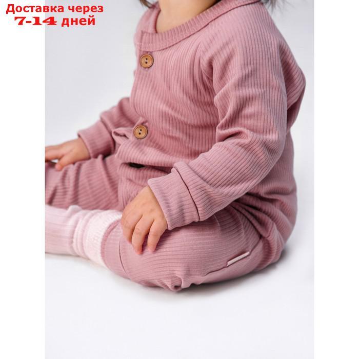 Комбинезон на пуговицах детский Fashion, рост 68 см, цвет розовый - фото 7 - id-p227024433