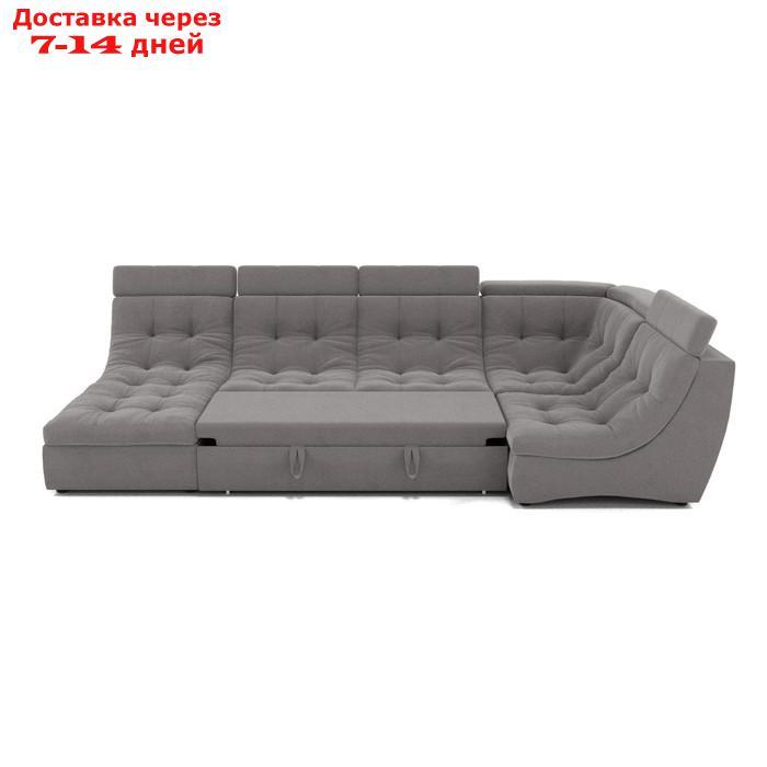 П-образный диван "Монако 4", механизм венеция, угол правый, велюр, цвет гелекси лайт 021 - фото 3 - id-p227066035