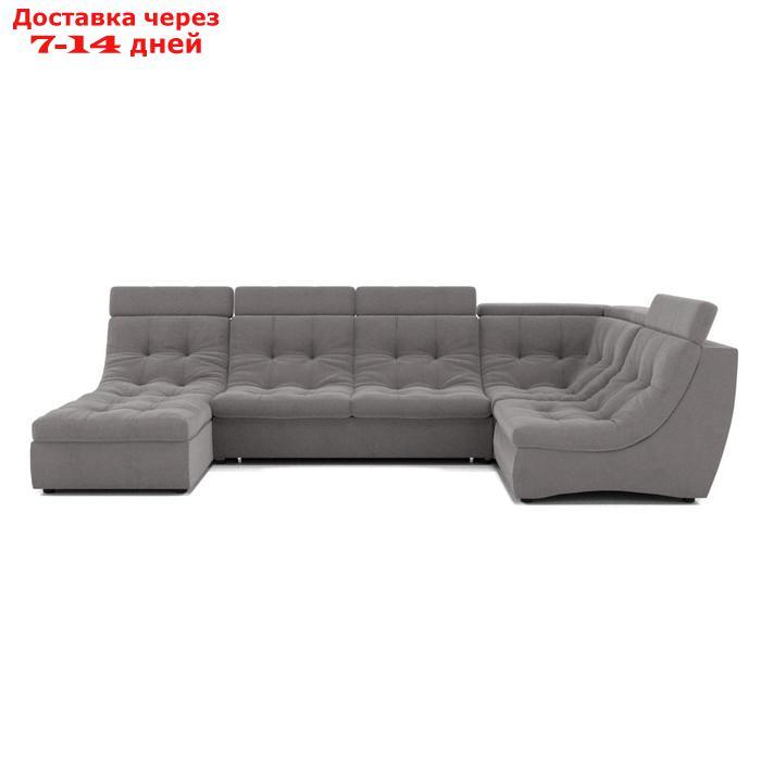 П-образный диван "Монако 4", механизм венеция, угол правый, велюр, цвет гелекси лайт 021 - фото 5 - id-p227066035