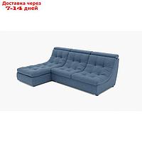 Угловой диван "Монако 2", механизм венеция, угол левый, велюр, цвет гелекси лайт 022