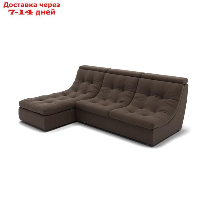 Угловой диван "Монако 2", механизм венеция, угол левый, велюр, цвет гелекси лайт 004 - фото 1 - id-p227066039