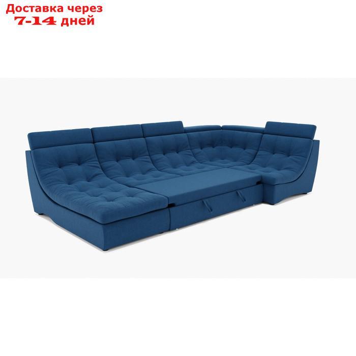 П-образный диван "Монако 4", механизм венеция, угол правый, велюр, цвет гелекси лайт 014 - фото 2 - id-p227066059