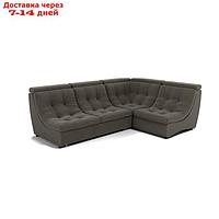 Угловой диван "Монако 3", механизм венеция, угол правый, велюр, цвет гелекси лайт 005