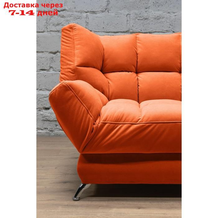 Прямой диван "Люкс 2", механизм клик-кляк, велюр, цвет сatania flame - фото 3 - id-p227049305