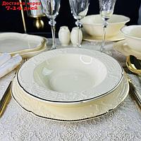 Набор из 6 глубоких тарелок 22 см, Lenardi "Доминика Крем", фарфор