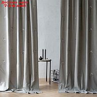 Комплект штор с подхватами "Мэри", размер 145x280 см, цвет бежево-серый, 2 шт