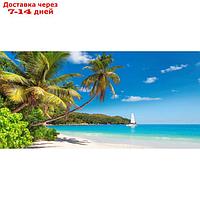Фотосетка, 320 × 155 см, с фотопечатью, "Пляж с пальмами"