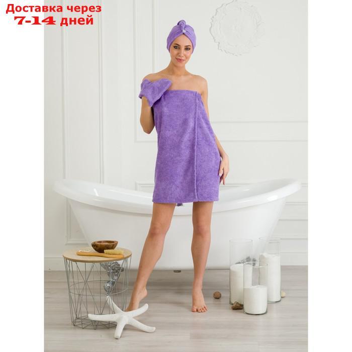 Набор для бани женский: чалма, парео, рукавица, размер S-L - фото 1 - id-p227039423