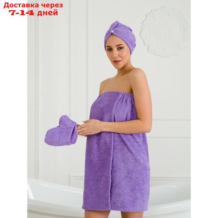 Набор для бани женский: чалма, парео, рукавица, размер S-L - фото 3 - id-p227039423