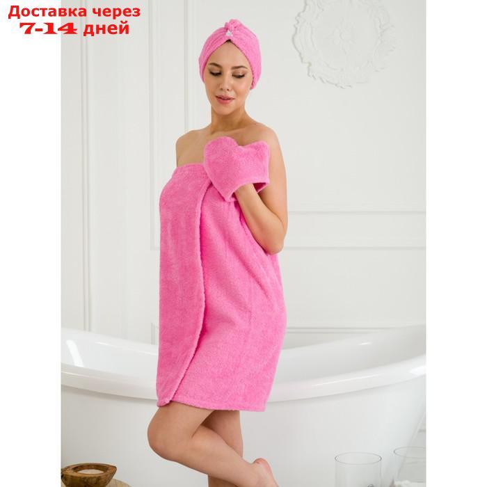 Набор для бани женский: чалма, парео, рукавица, размер S-L - фото 1 - id-p227039424