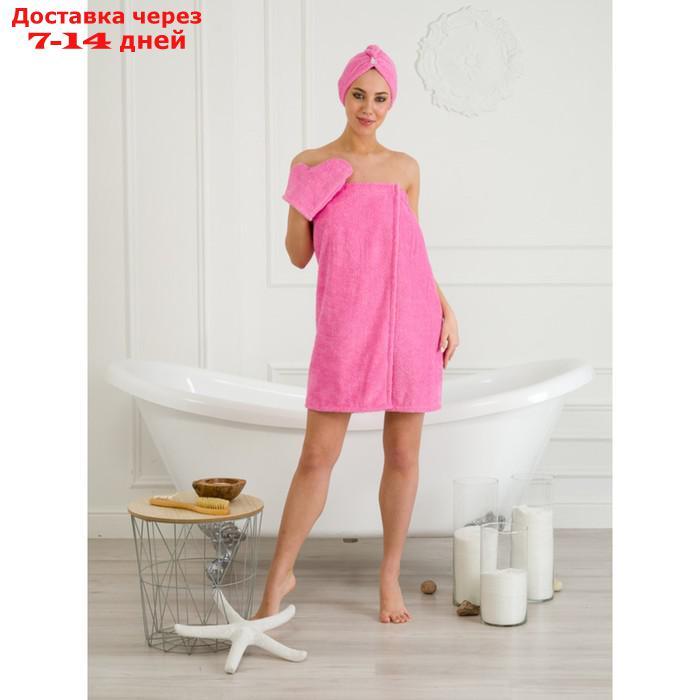 Набор для бани женский: чалма, парео, рукавица, размер S-L - фото 2 - id-p227039424