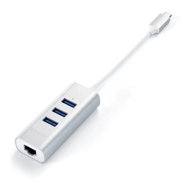 Хаб Satechi Type-C 2-IN-1 USB HUB With Ethernet Серебро - фото 4 - id-p226741194