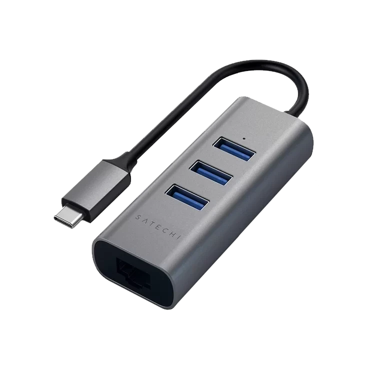 Хаб Satechi Type-C 2-IN-1 USB HUB With Ethernet Серебро - фото 6 - id-p226741194
