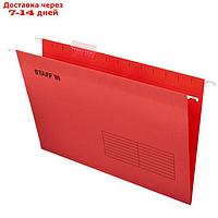 Подвесные папки A4/Foolscap (404х240 мм) до 80 л., 10 шт., красные, картон, STAFF, 270936