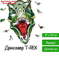 Деревянный пазл, головоломка EWA "Динозавр T-REX" 57x35 см