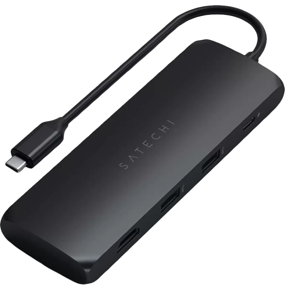 Хаб Satechi USB-C Hybrid Multiport Adapter Черный - фото 1 - id-p226741232