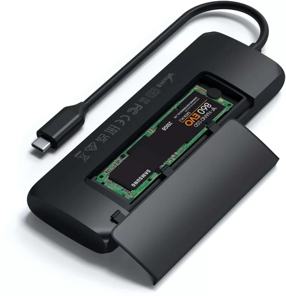 Хаб Satechi USB-C Hybrid Multiport Adapter Черный - фото 5 - id-p226741232