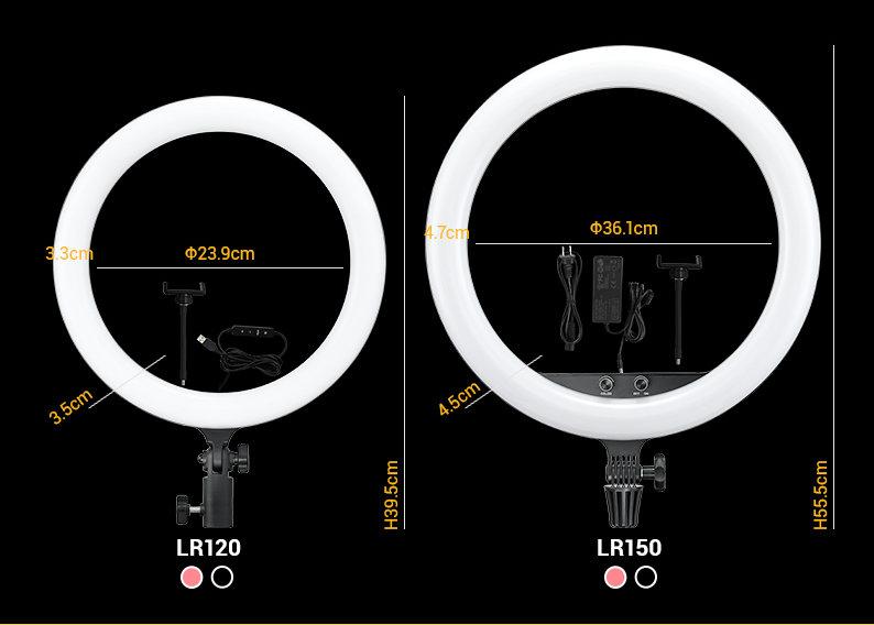 Осветитель кольцевой Godox LR120 LED Чёрный - фото 2 - id-p226745961