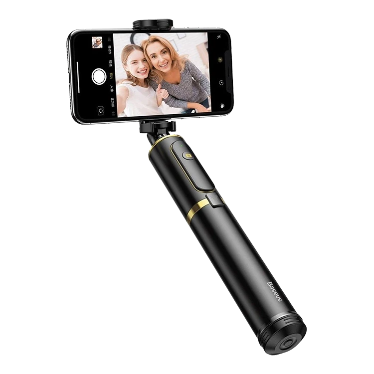 Монопод Baseus Fully Folding Selfie Stick Чёрный с золотом - фото 2 - id-p226744301