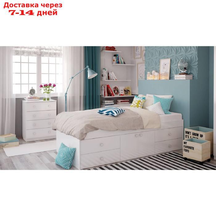 Кроватка детская Polini kids Simple 3100 с 4 ящиками, цвет белый - фото 4 - id-p227010636